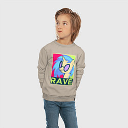 Свитшот хлопковый детский DJ Pon-3 RAVE, цвет: миндальный — фото 2
