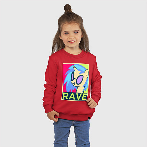 Детский свитшот DJ Pon-3 RAVE / Красный – фото 3