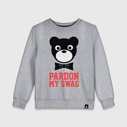 Свитшот хлопковый детский Pardon my SWAG, цвет: меланж