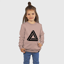 Свитшот хлопковый детский Triangle Visual Illusion цвета пыльно-розовый — фото 2