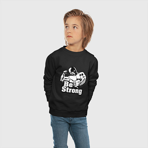 Детский свитшот Be Strong / Черный – фото 4