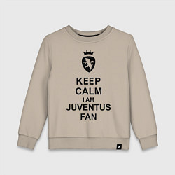 Свитшот хлопковый детский Keep Calm & Juventus fan цвета миндальный — фото 1