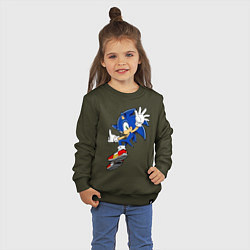Свитшот хлопковый детский Sonic, цвет: хаки — фото 2