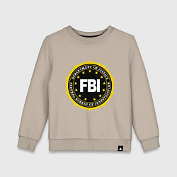 Свитшот хлопковый детский FBI Departament, цвет: миндальный