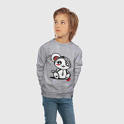 Свитшот хлопковый детский Медвежонок-зомби, цвет: меланж — фото 2