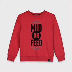 Свитшот хлопковый детский Mid or feed, цвет: красный