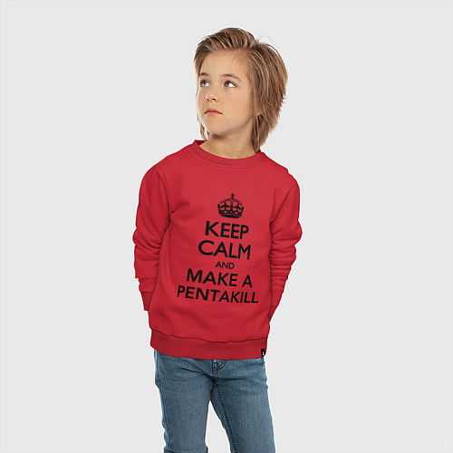 Детский свитшот Keep Calm & Make A Pentakill / Красный – фото 4