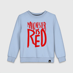 Свитшот хлопковый детский Manchester is Red, цвет: мягкое небо