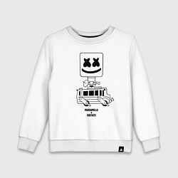 Свитшот хлопковый детский Marshmello X, цвет: белый