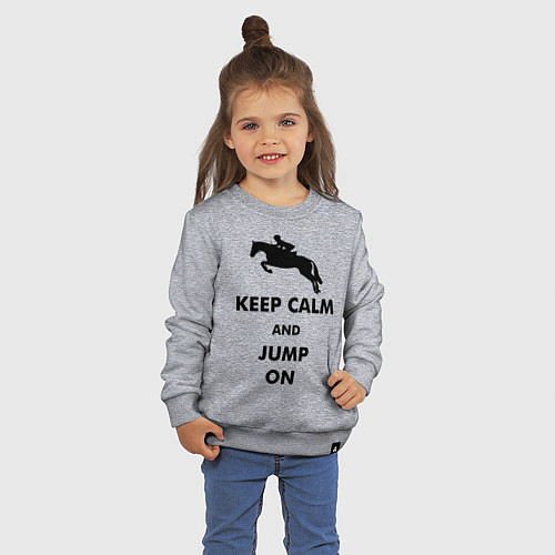 Детский свитшот Keep Calm & Jump On / Меланж – фото 3