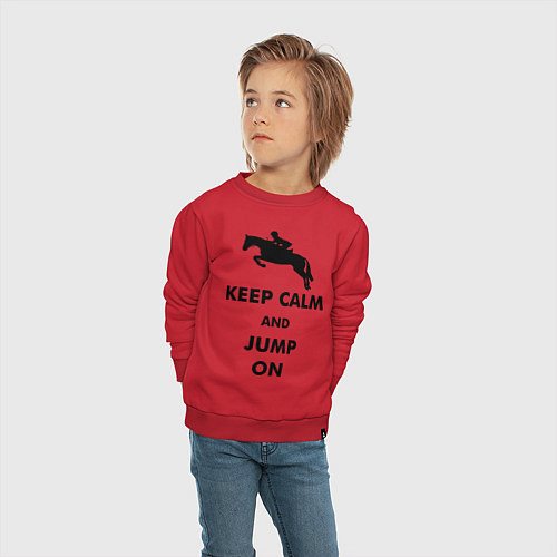 Детский свитшот Keep Calm & Jump On / Красный – фото 4