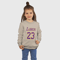 Свитшот хлопковый детский LeBron 23, цвет: миндальный — фото 2