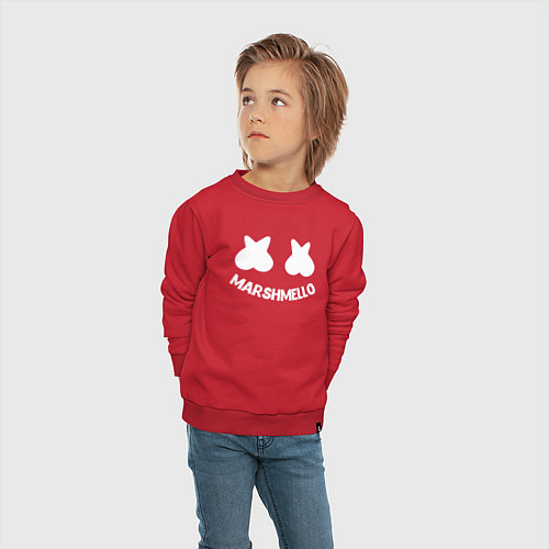 Детский свитшот Marshmello / Красный – фото 4