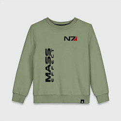 Свитшот хлопковый детский MASS EFFECT N7, цвет: авокадо