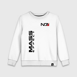 Свитшот хлопковый детский MASS EFFECT N7, цвет: белый
