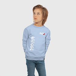 Свитшот хлопковый детский MASS EFFECT N7, цвет: мягкое небо — фото 2