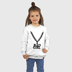 Свитшот хлопковый детский Bad girl chain цвета белый — фото 2