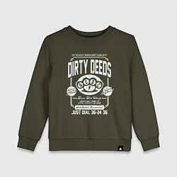 Свитшот хлопковый детский AC/DC: Dirty Deeds, цвет: хаки