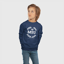 Свитшот хлопковый детский MSU, цвет: тёмно-синий — фото 2