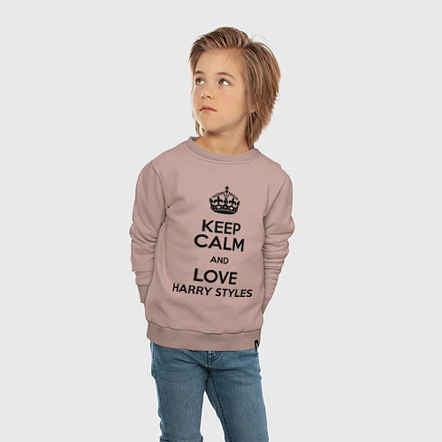Детский свитшот Keep Calm & Love Harry Styles / Пыльно-розовый – фото 4
