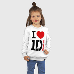 Свитшот хлопковый детский I love 1D, цвет: белый — фото 2