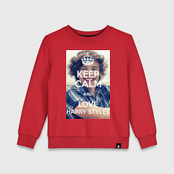 Свитшот хлопковый детский Keep Calm & Love Harry Styles, цвет: красный