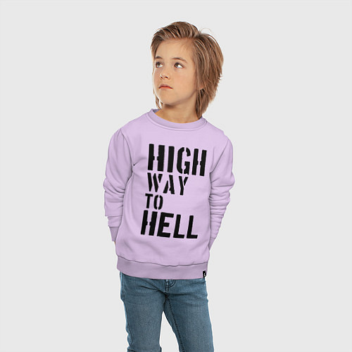 Детский свитшот High way to hell / Лаванда – фото 4