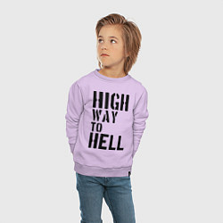 Свитшот хлопковый детский High way to hell, цвет: лаванда — фото 2