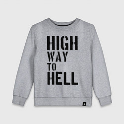 Свитшот хлопковый детский High way to hell, цвет: меланж