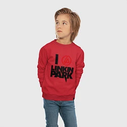 Свитшот хлопковый детский I love Linkin Park, цвет: красный — фото 2