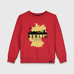Свитшот хлопковый детский Берлин - Германия, цвет: красный