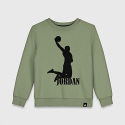 Свитшот хлопковый детский Jordan Basketball, цвет: авокадо