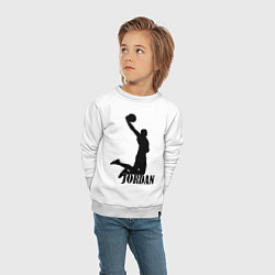 Свитшот хлопковый детский Jordan Basketball, цвет: белый — фото 2