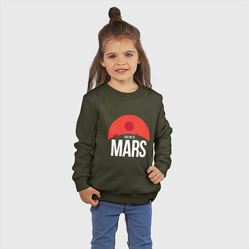 Детский свитшот Take me to Mars / Хаки – фото 3