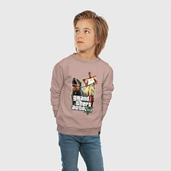 Свитшот хлопковый детский GTA 5: Man & Dog, цвет: пыльно-розовый — фото 2