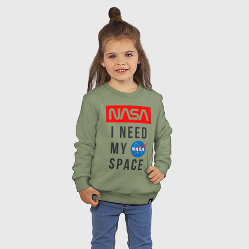 Детский свитшот Nasa i need my space / Авокадо – фото 3