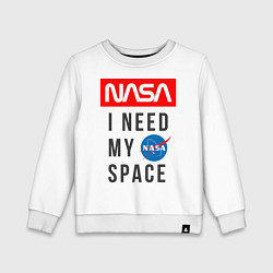 Свитшот хлопковый детский Nasa i need my space, цвет: белый