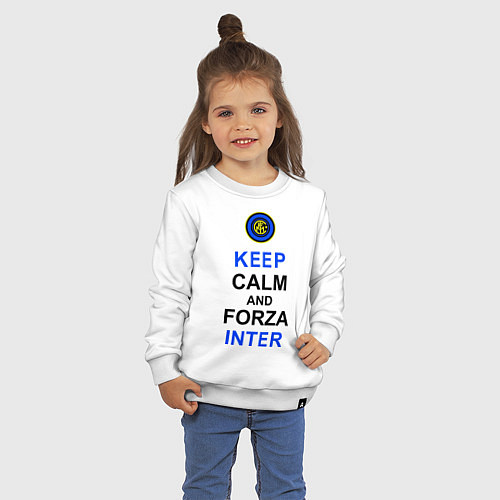 Детский свитшот Keep Calm & Forza Inter / Белый – фото 3