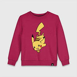 Свитшот хлопковый детский Радостный Пикачуха, цвет: маджента