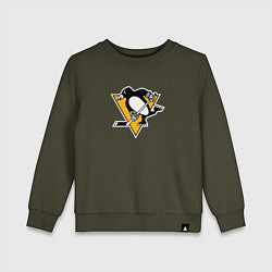 Свитшот хлопковый детский Pittsburgh Penguins: Evgeni Malkin, цвет: хаки