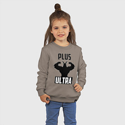 Свитшот хлопковый детский PLUS ULTRA черный, цвет: утренний латте — фото 2