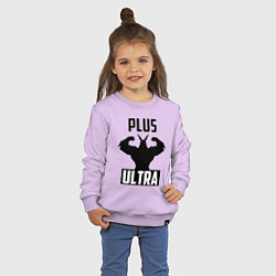 Свитшот хлопковый детский PLUS ULTRA черный, цвет: лаванда — фото 2