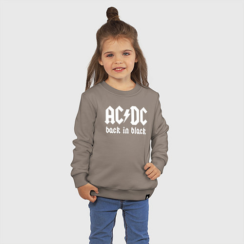 Детский свитшот ACDC BACK IN BLACK / Утренний латте – фото 3