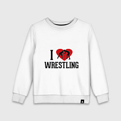 Детский свитшот I love wrestling