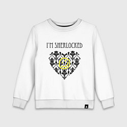 Свитшот хлопковый детский Шерлок Сердце Im Sherlocked, цвет: белый