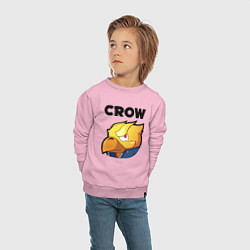 Свитшот хлопковый детский BRAWL STARS CROW PHOENIX, цвет: светло-розовый — фото 2