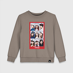 Свитшот хлопковый детский TWICE, цвет: утренний латте