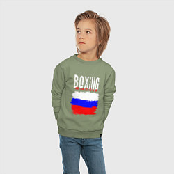 Свитшот хлопковый детский Бокс Россия, цвет: авокадо — фото 2