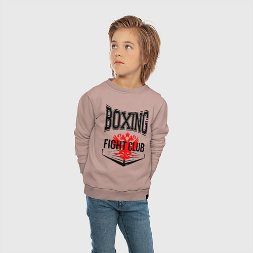 Детский свитшот Boxing fight club Russia / Пыльно-розовый – фото 4