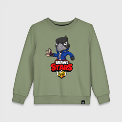 Свитшот хлопковый детский BRAWL STARS CROW, цвет: авокадо